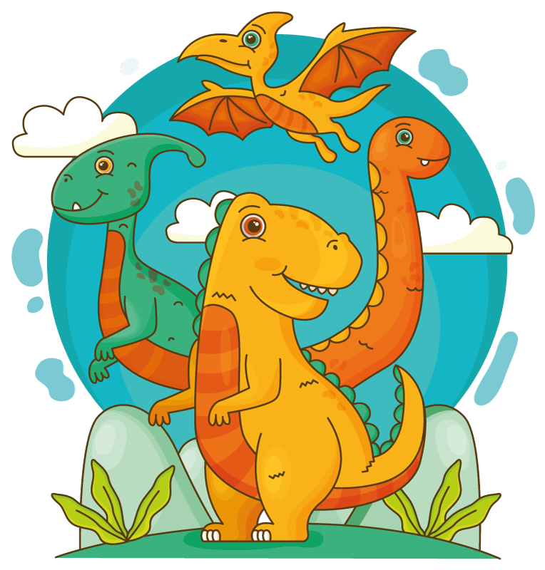 Tappeto vinile animali dinosauri nella giungla - TenStickers