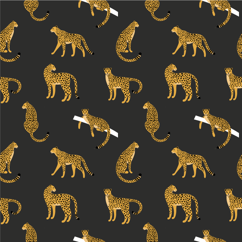 Tappeto vinile animali leopardi su sfondo scuro - TenStickers