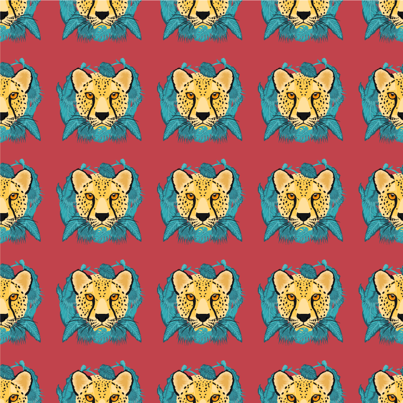 Tappeto vinile animali grafica leopardo orientale - TenStickers
