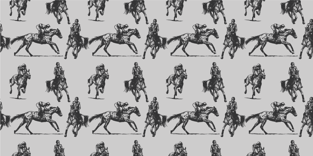 Tappeto vinile animali cavalli western grigi - TenStickers