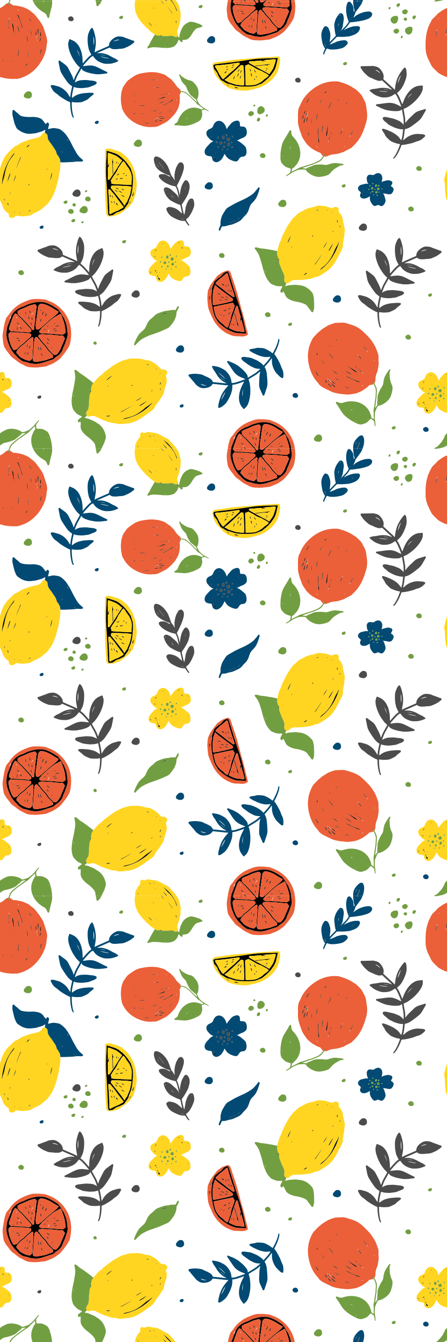 Tappeto vinile animali frutti agrumi con foglie - TenStickers