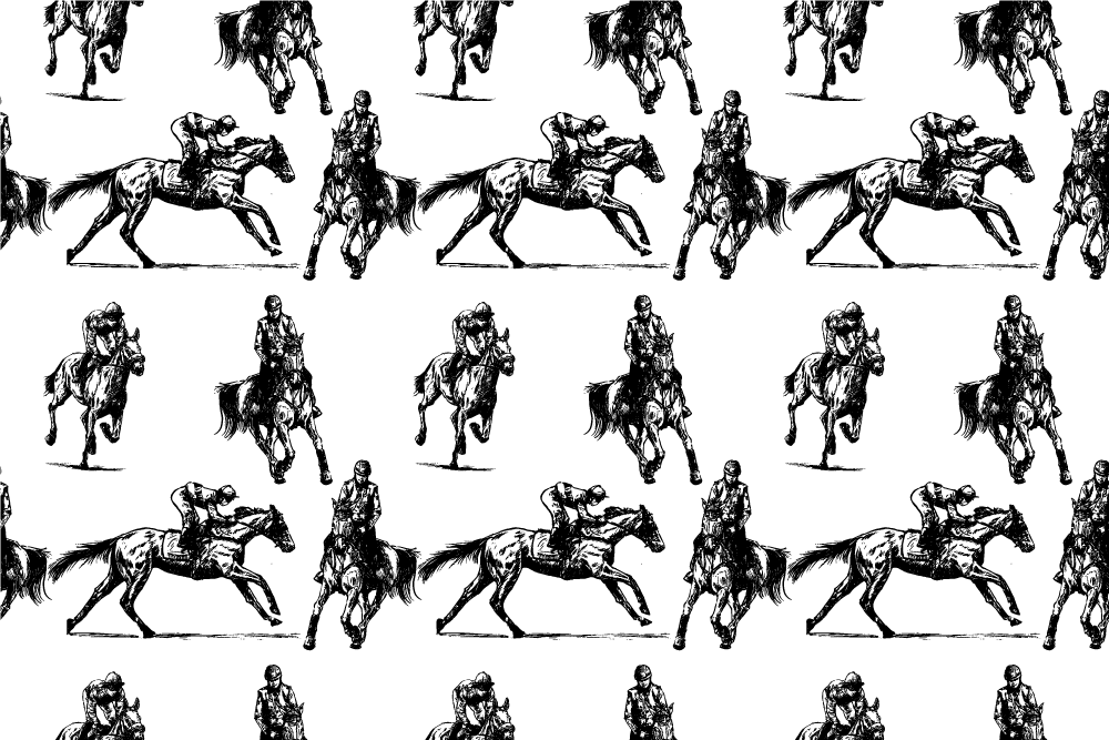 Tappeto vinile animali motivo cavalli bianco e nero - TenStickers