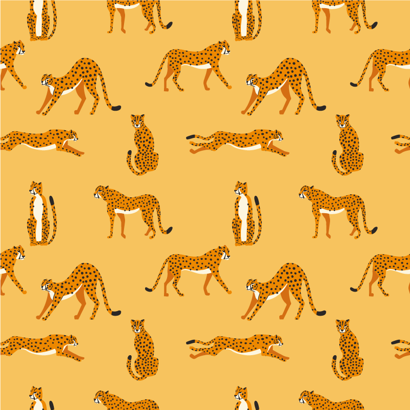 Tappeto vinile animali leopardini gialli grafica - TenStickers
