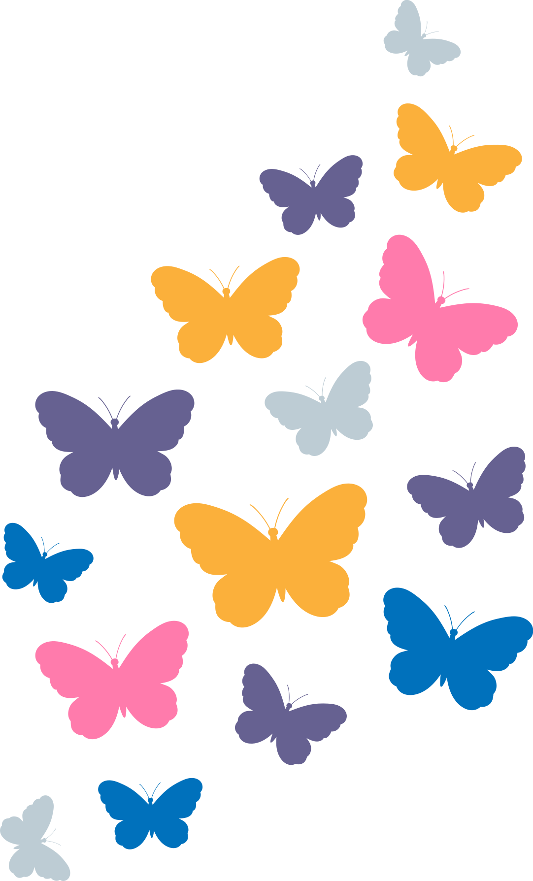 Tappeto vinile animali farfalle multicolori volanti - TenStickers