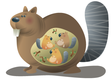Tappeto vinile animali mamma scoiattolo - TenStickers