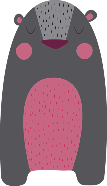 Tappeto vinile animali orso grigio per bambini - TenStickers
