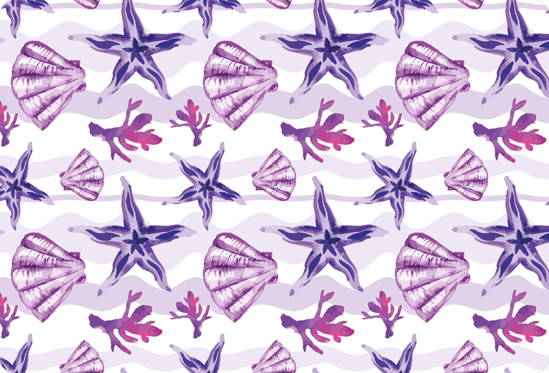 Tappeto vinile animali con conchiglia e stella marina - TenStickers