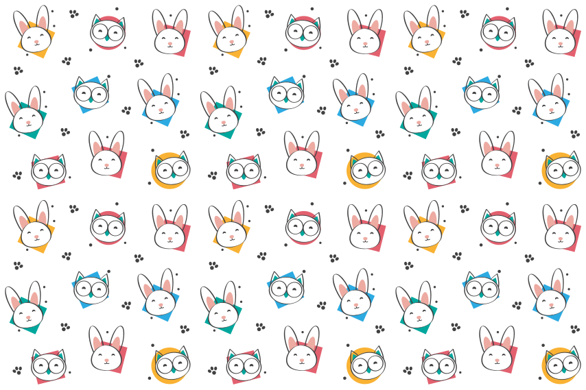 Tappeto vinile animali motivo gufo e coniglio - TenStickers
