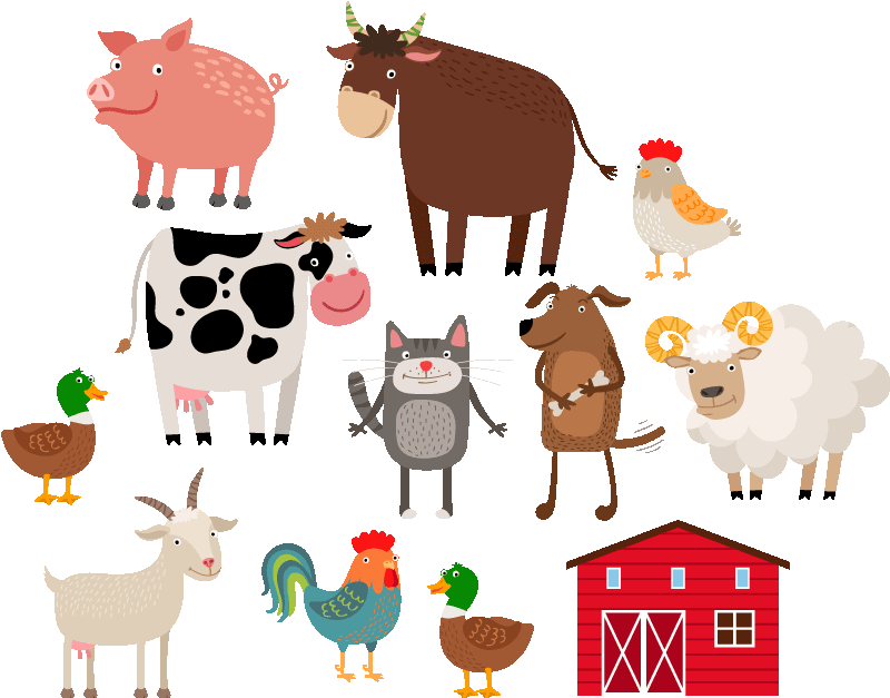 Tappeto vinile animali set fattoria - TenStickers