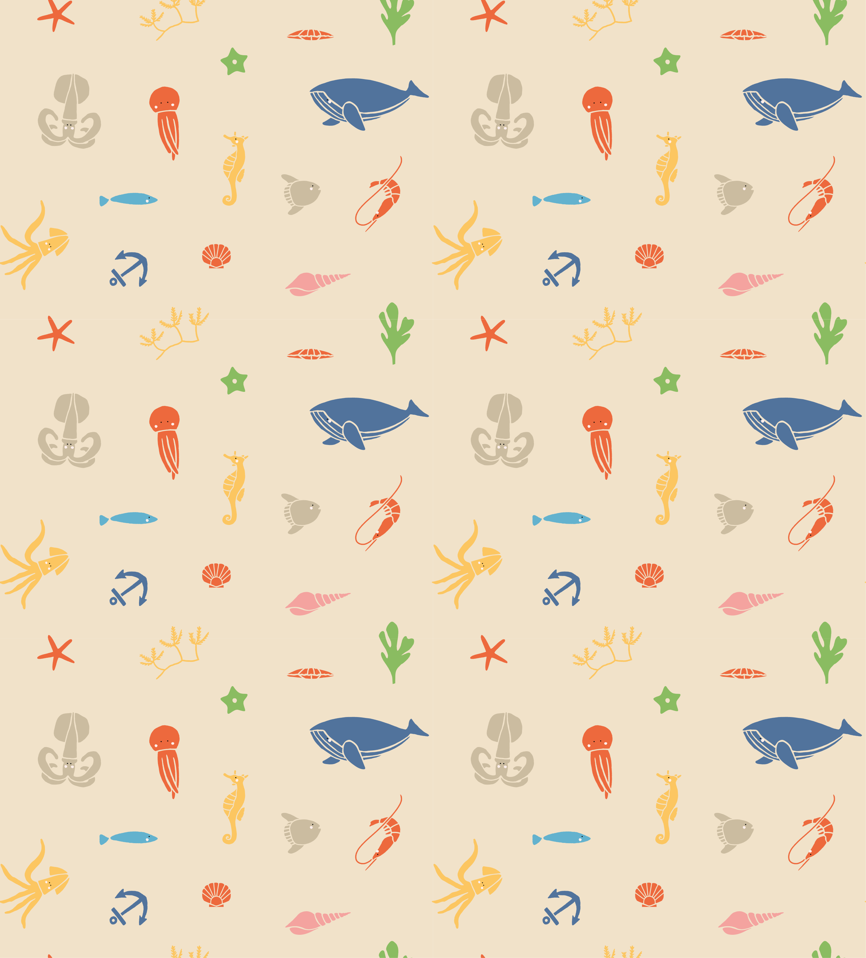 Tappeto vinile animali motivi creature marine - TenStickers
