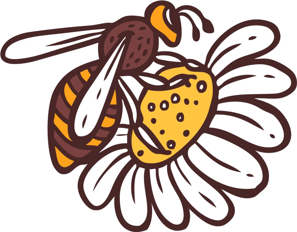 Tappeto vinile animali api su fiore - TenStickers