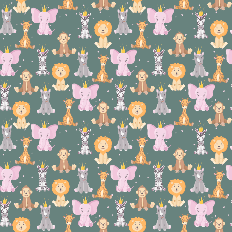 Tappeto vinile animali design con animali carini - TenStickers