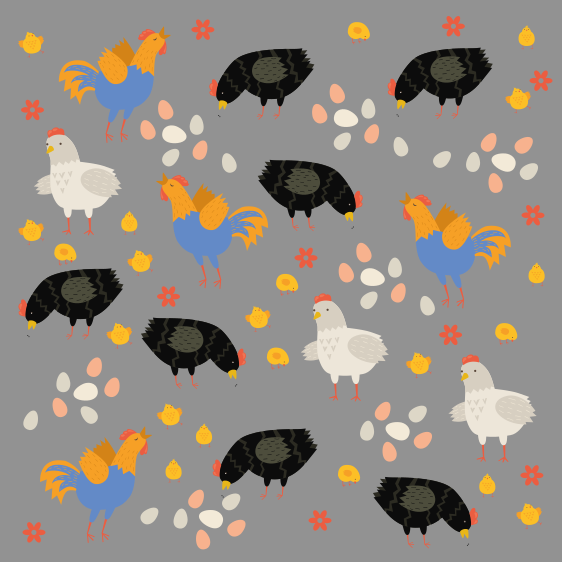 Tappeto vinile animali galline nel pollaio - TenStickers