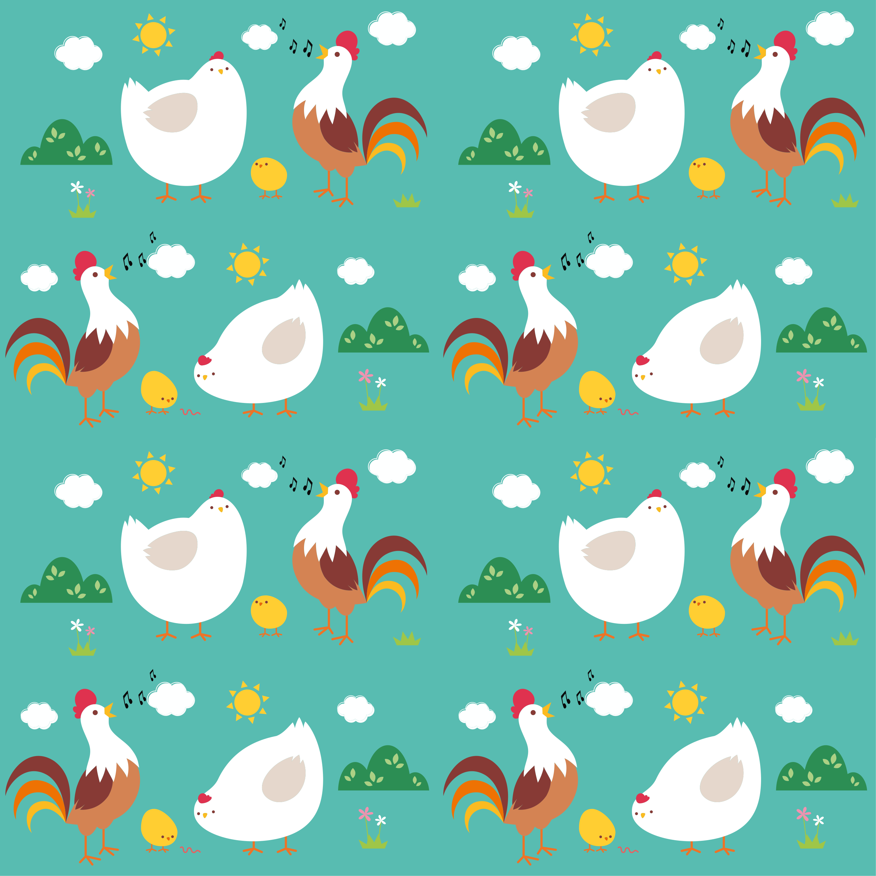 Tappeto vinile animali motivo gallo cantore - TenStickers