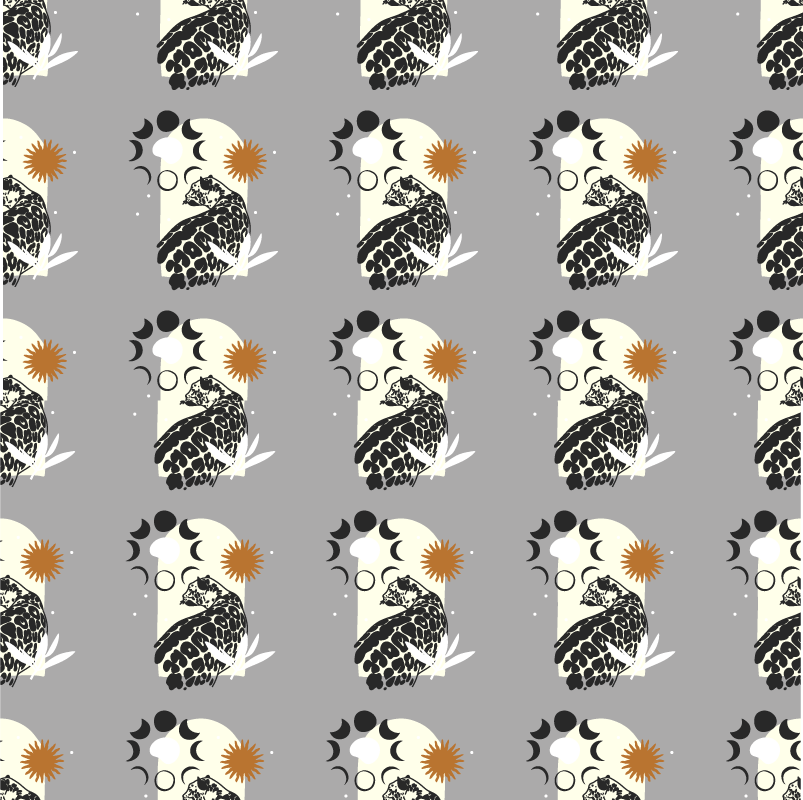 Tappeto vinile animali motivo leopardo nero sotto la luna - TenStickers