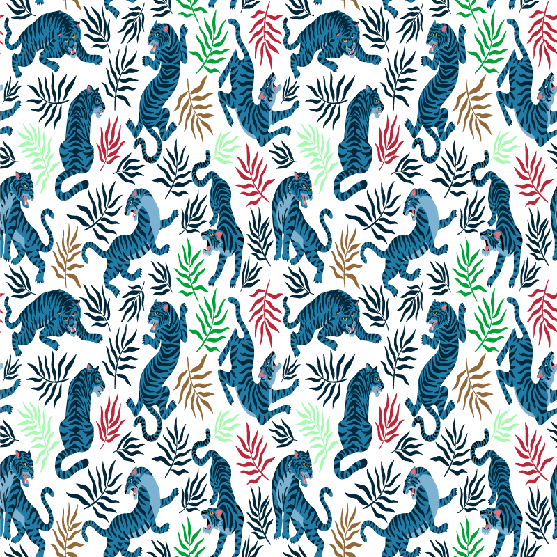 Tappeto vinile animali leopardi colorati e pericolosi - TenStickers