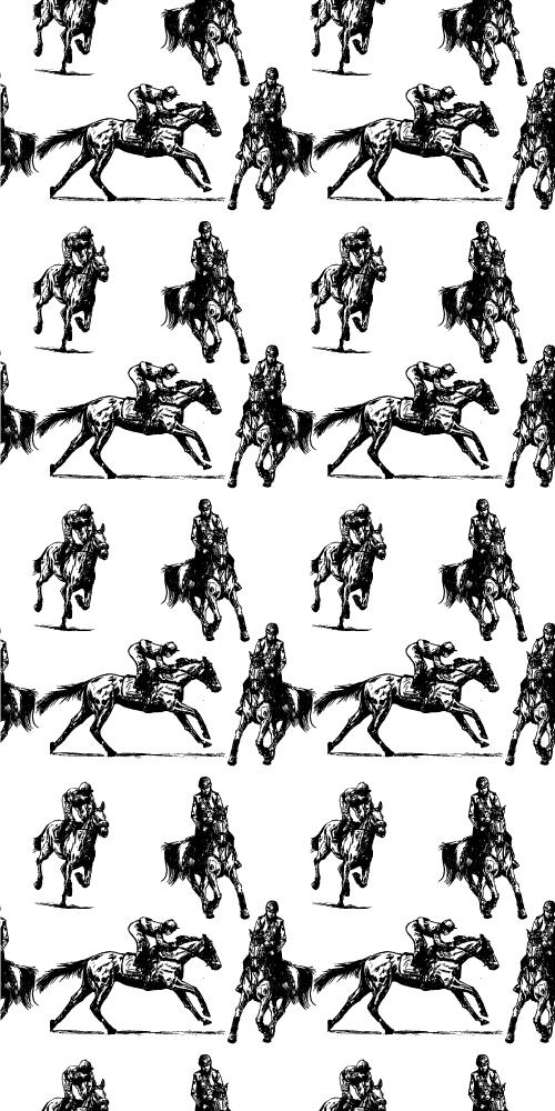 Tappeto vinile animali motivo cavalli bianchi e neri - TenStickers