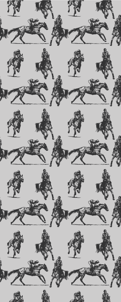 Tappeto vinile animali cavalli grigi in diverse pose - TenStickers