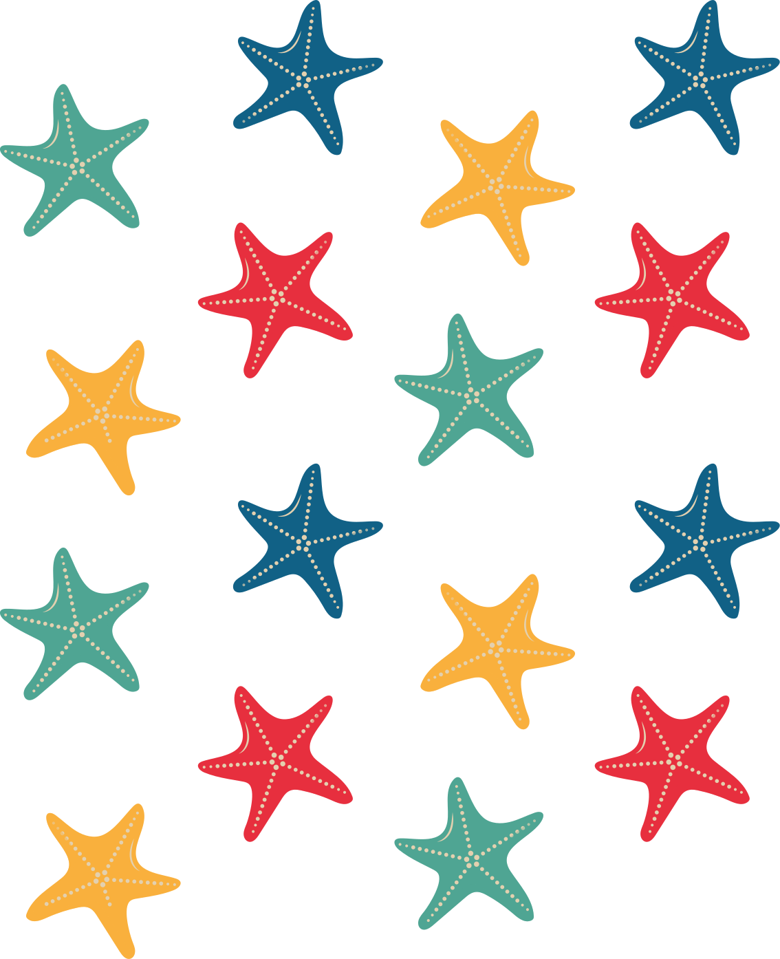 Tappeto vinile animali stelle marine colorate - TenStickers