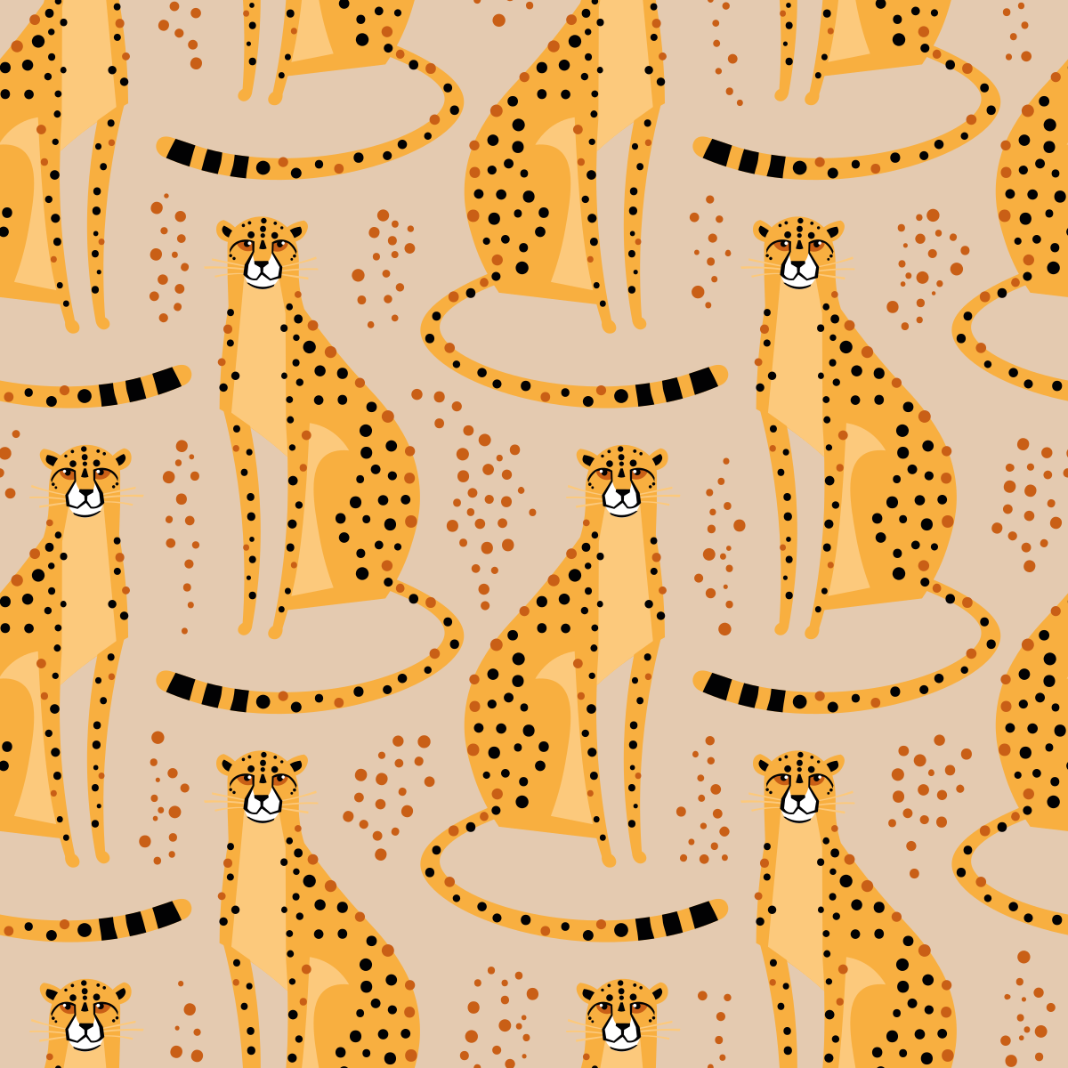 Tappeto vinile animali motivo illustrazione leopardo - TenStickers