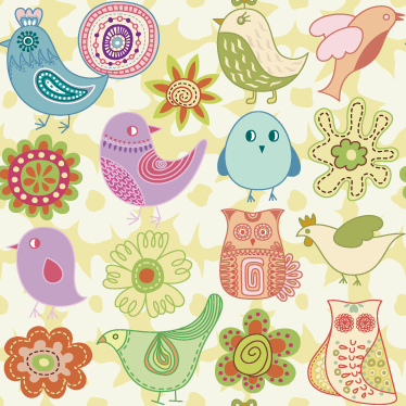 Tappeto vinile animali motivi di uccelli colorati - TenStickers