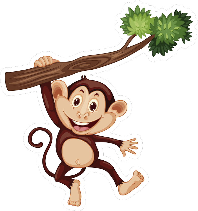 Tappeto vinile animali scimmia birichina che dondola - TenStickers