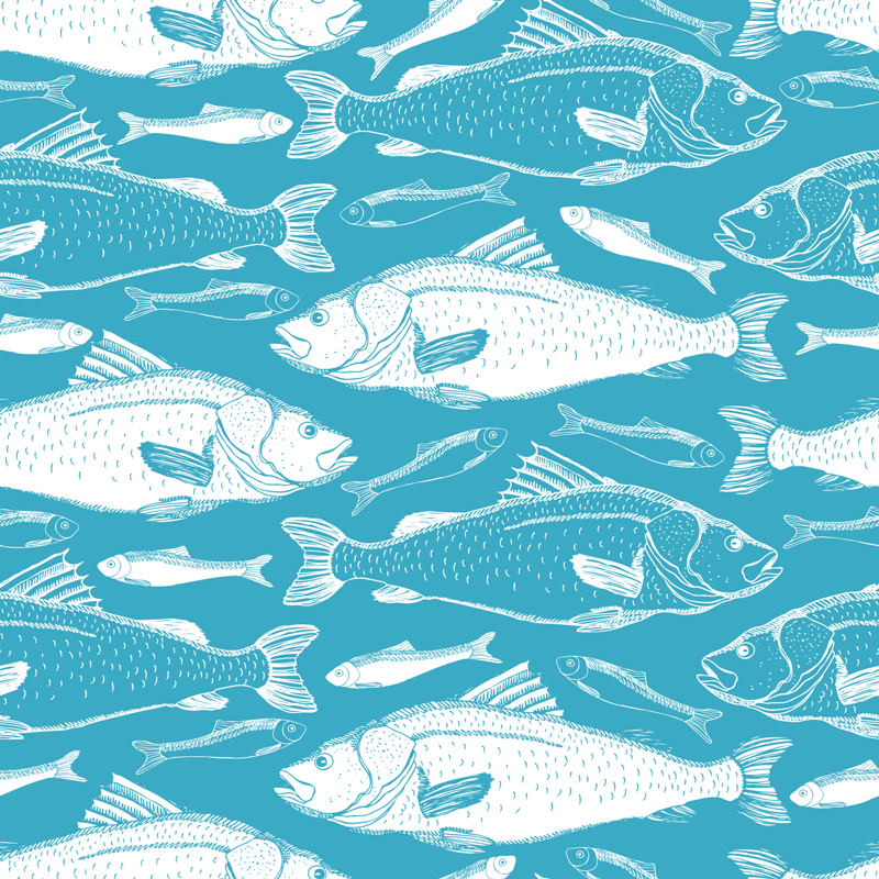 Tappeto vinile animali motivo pesci acquatici - TenStickers