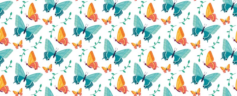 Tappeto vinile animali concetto farfalla vivace - TenStickers