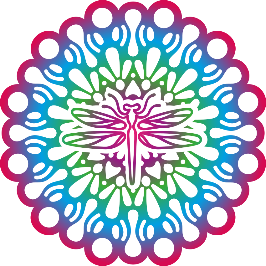 Tappeto vinile animali mandala di libellula colorata - TenStickers