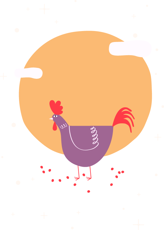 Tappeto vinile animali gallina della fattoria incantevole - TenStickers