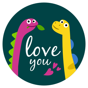 Tappeto vinile animali amore per i dinosauri - TenStickers