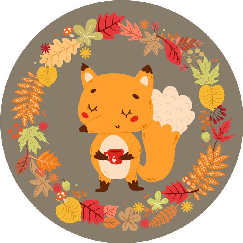 Tappeto vinile animali scultura volpe incantevole - TenStickers