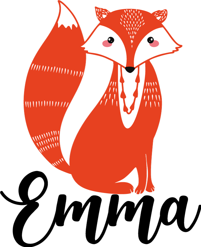 Tappeto vinile animali illustrazione volpe carina - TenStickers