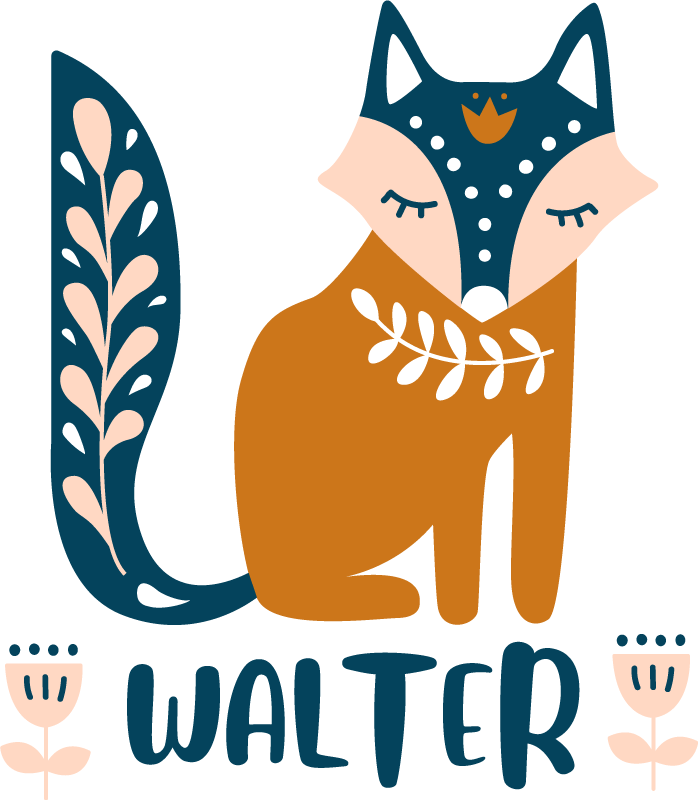 Tappeto vinile animali illustrazione volpe - TenStickers
