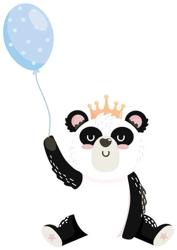 Tappeto vinile animali panda adorabile con palloncino - TenStickers