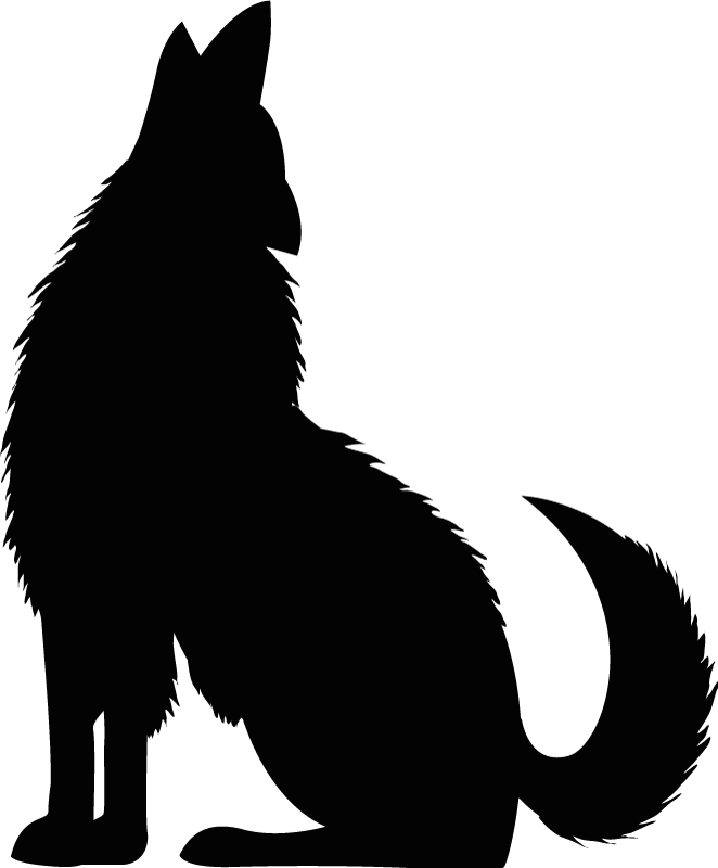 Tappeto vinile animali silhouette cane seduto - TenStickers