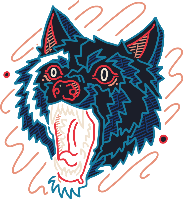 Tappeto vinile animali lupo ululante grafica - TenStickers