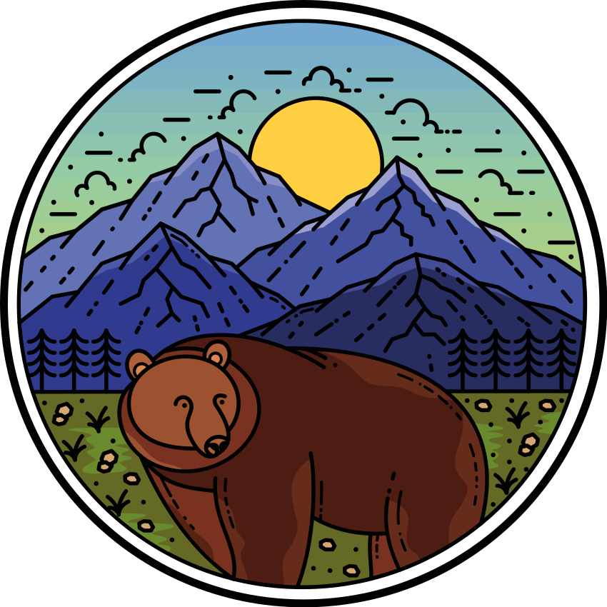 Tappeto vinile animali orso nel paesaggio - TenStickers