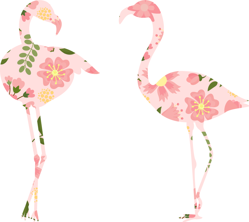 Tappeto vinile animali motivo floreale fenicottero - TenStickers