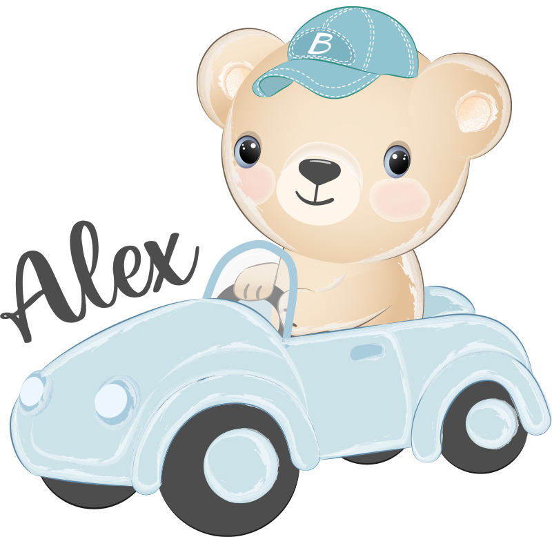 Tappeto vinile animali orso pilota carino - TenStickers