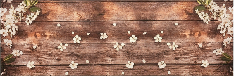 Tappeto pvc cucina legno floreale scatter - TenStickers