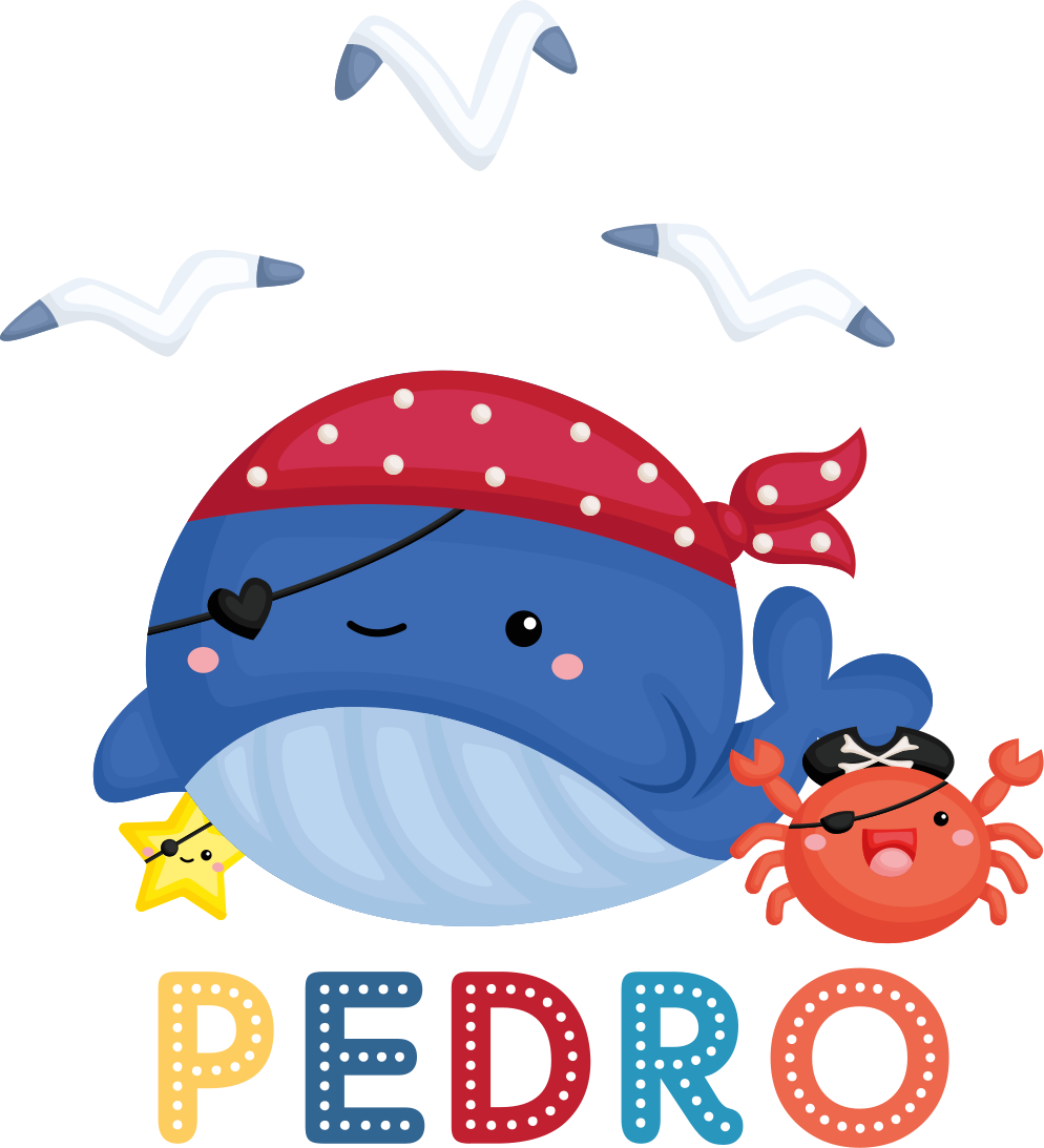 Tappeto vinile animali balena pirata carina - TenStickers