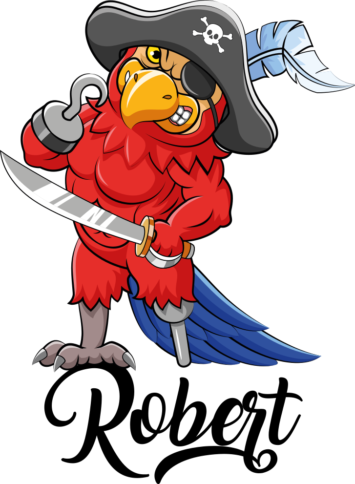 Tappeto vinile animali figura di pappagallo pirata - TenStickers