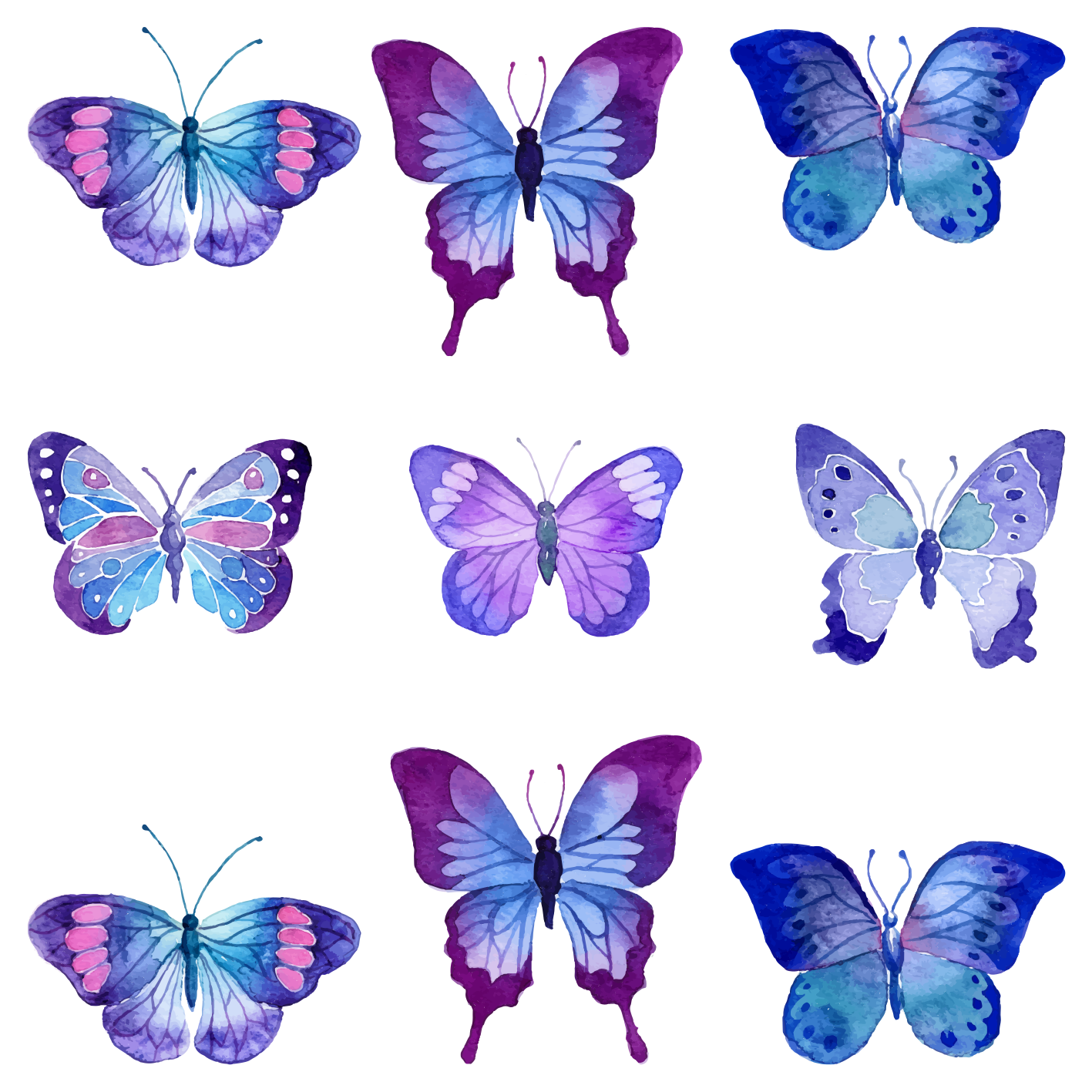 Tappeto vinile animali illustrazioni vivaci farfalle - TenStickers
