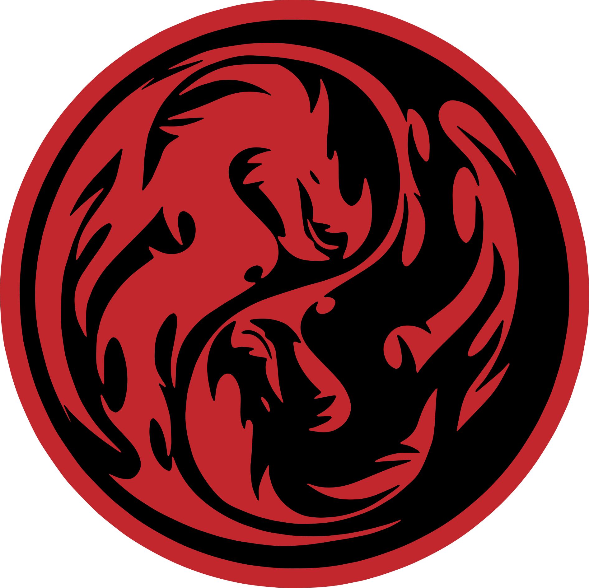 Tappeto vinile animali draghi yin yang - TenStickers