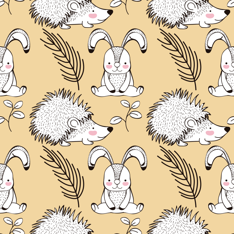 Tappeto vinile animali motivi animali carini - TenStickers