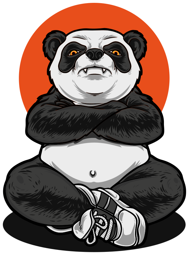 Tappeto vinile animali panda che abbraccia la calma - TenStickers
