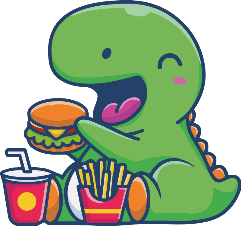 Tappeto vinile animali dinosauro verde felice - TenStickers