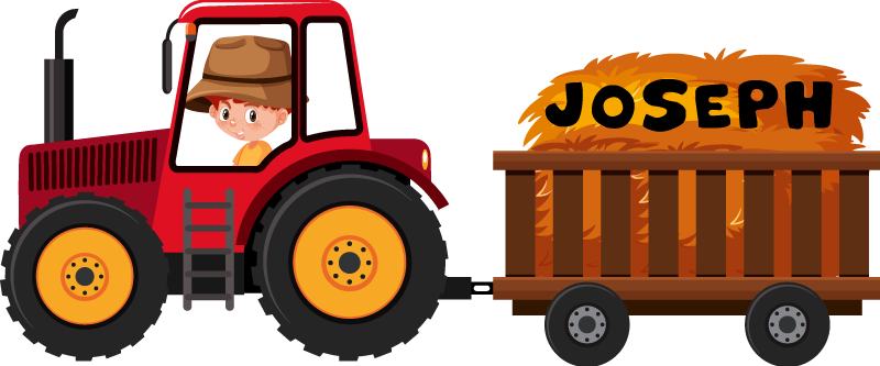 Tappeto vinile animali trattore con fieno - TenStickers