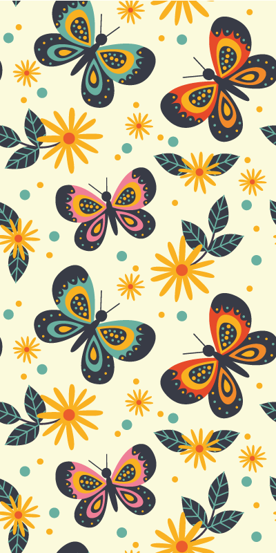 Tappeto vinile animali illustrazioni colorate di farfalle - TenStickers